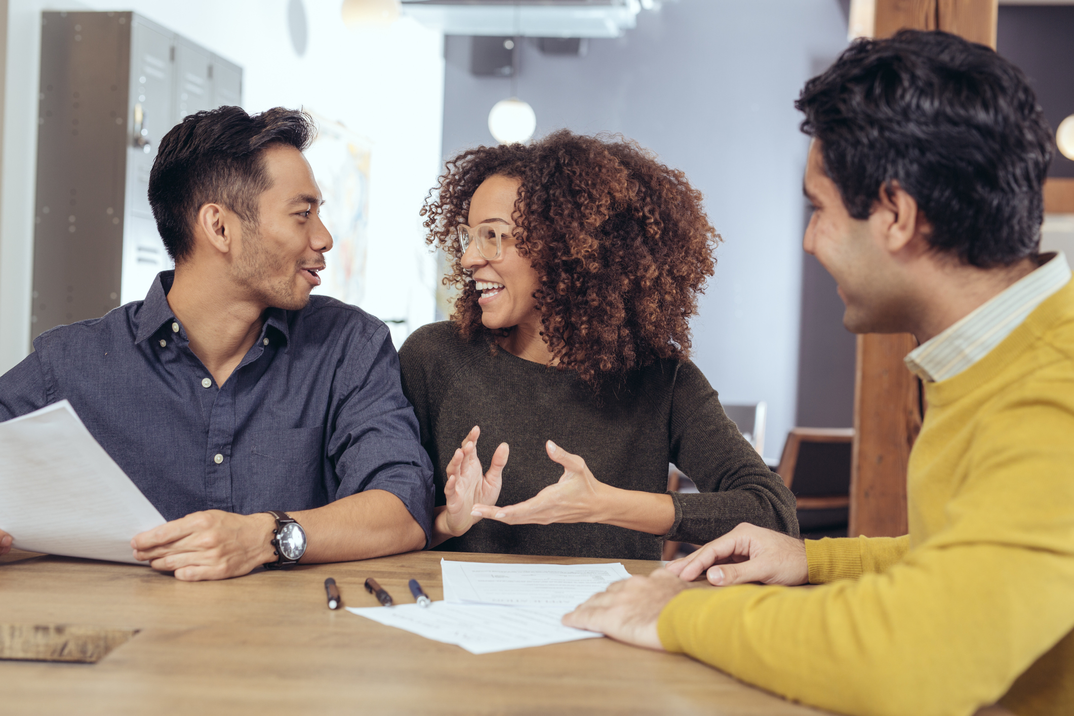 Couple on the meeting with professional