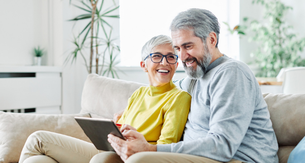 Seniors on a tablet.