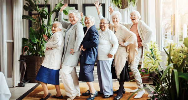 group of happy seniors