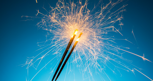 sparkler firework at night