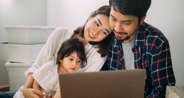 Image of researching multifamily renters looking at a computer.