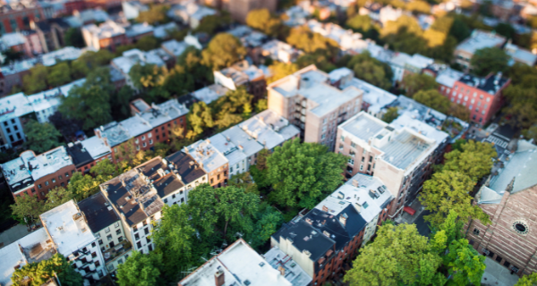 Image of city from aerial view