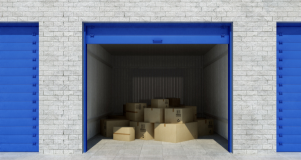 Image of boxes in a storage unit.